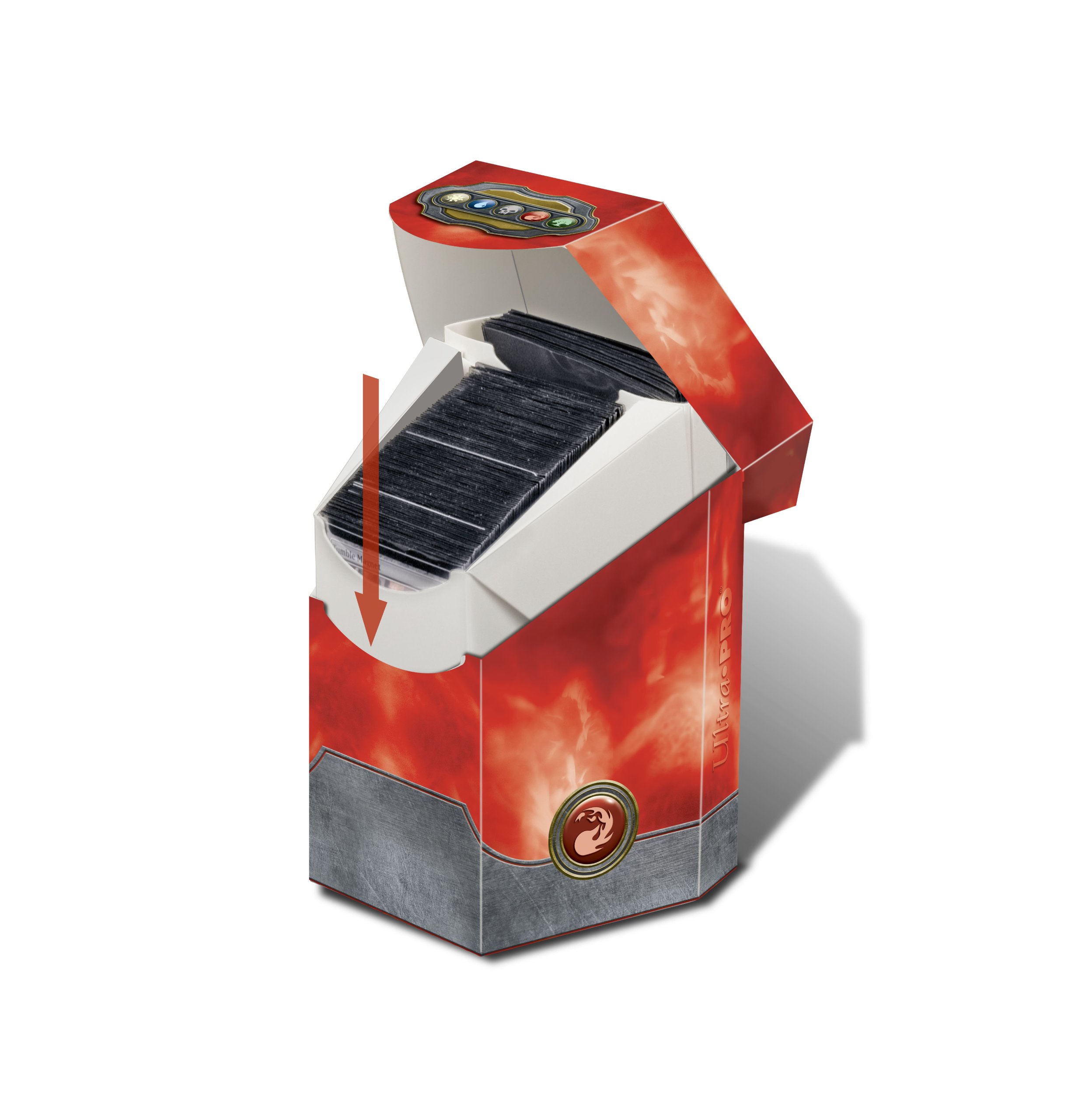 MTG Red Commander Deck Box - Porta Carte Per Magic: The Gathering, Capacità 100+ Carte