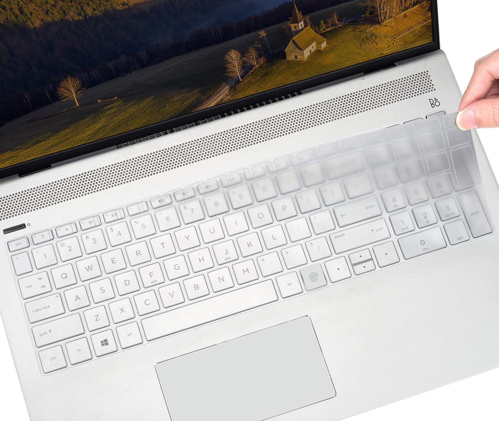 CASEDAO Keyboard Cover Skin Fit 17.3" HP Envy 17 17t 17-cg with Fingerprint Reader 17m-cg1013dx/17m-cg0013dx/17t-cg000/17t-cg100/17-cg0019nr, 2020 HP Envy 17t Keyboard Protector-Clear
