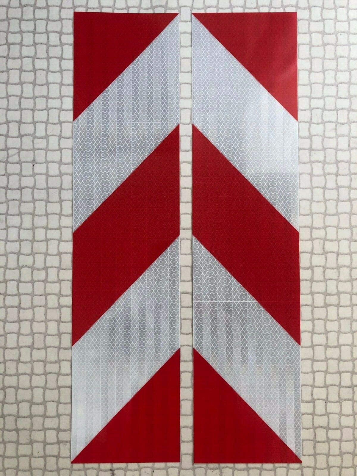 Nastro Riflettente Chevron Premium Hi Vis Flashback® Rosso E Giallo - Autoadesivo In Varie Misure