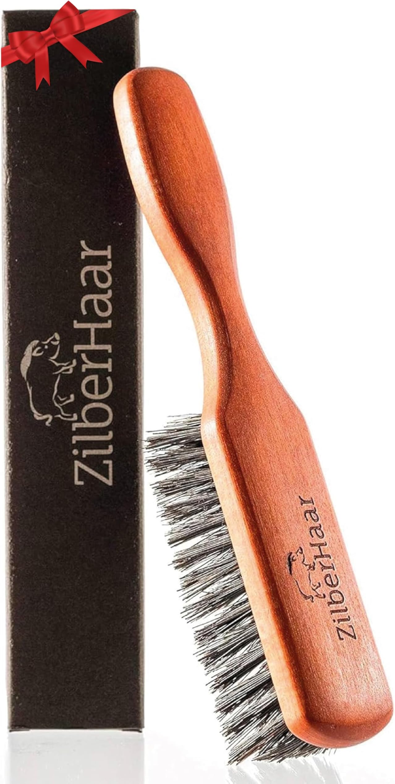 Regular Beard Brush - Soft Boar Bristles - Beard grooming brush for men - Straightens and Promotes beard growth - Works with Beard Oils and Balms - Essential for beard care kits