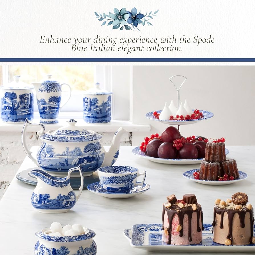スポード　ブルーイタリアン　 ケーキプレートプラッタ＆サーバーナイフ Amazon.com: Spode Blue Italian Porcelain Serving Platter