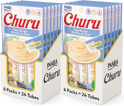 Miniatura 23 de INABA - Golosinas Churu para gatos, puré cremoso para gatos, sin cereales, que se puede lamer y exprimir / suplemento con vitamina E y taurina, 0.5