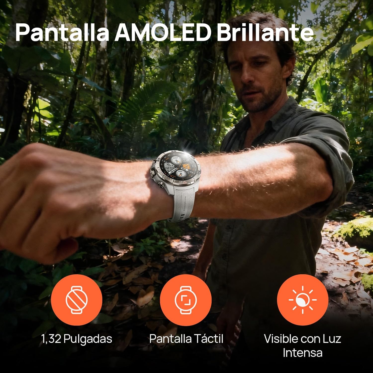 Mibro Watch GS Explorer 10ATM Impermeable, 2025 Nuevo Militar Reloj Inteligente Hombre con GPS,150 Modos Deportivos, Notificaciones, Altímetro, Barómetro, Smartwatch para Android iOS (Blanco) 3