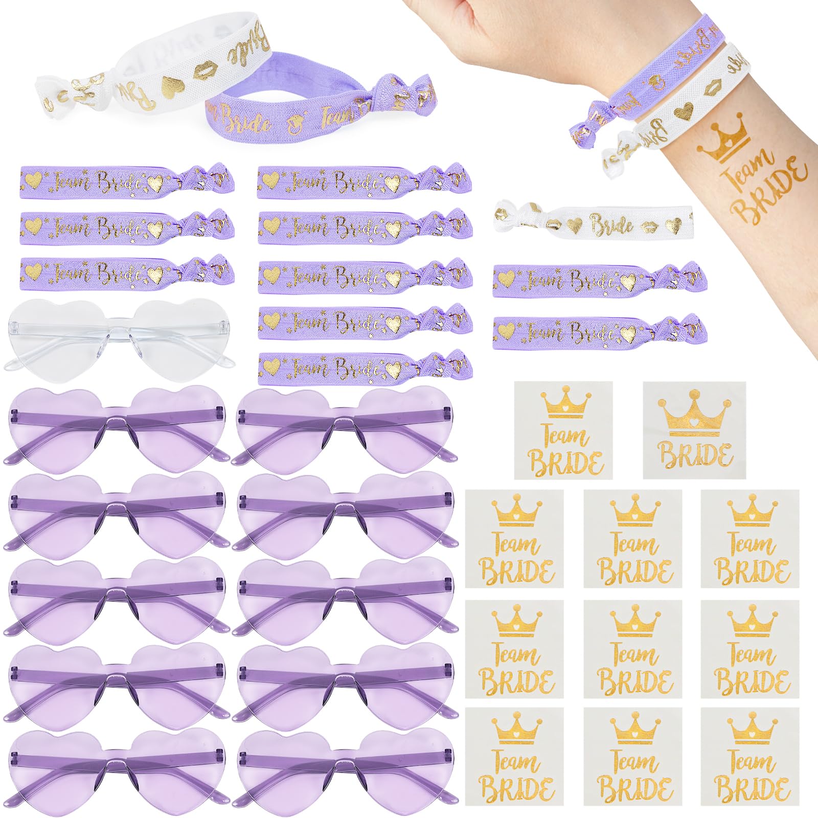 LACGO 33pcs Hen Party Accessories, Hen Do Accessories, Hen Party Decorations with Bride Team Wristband
