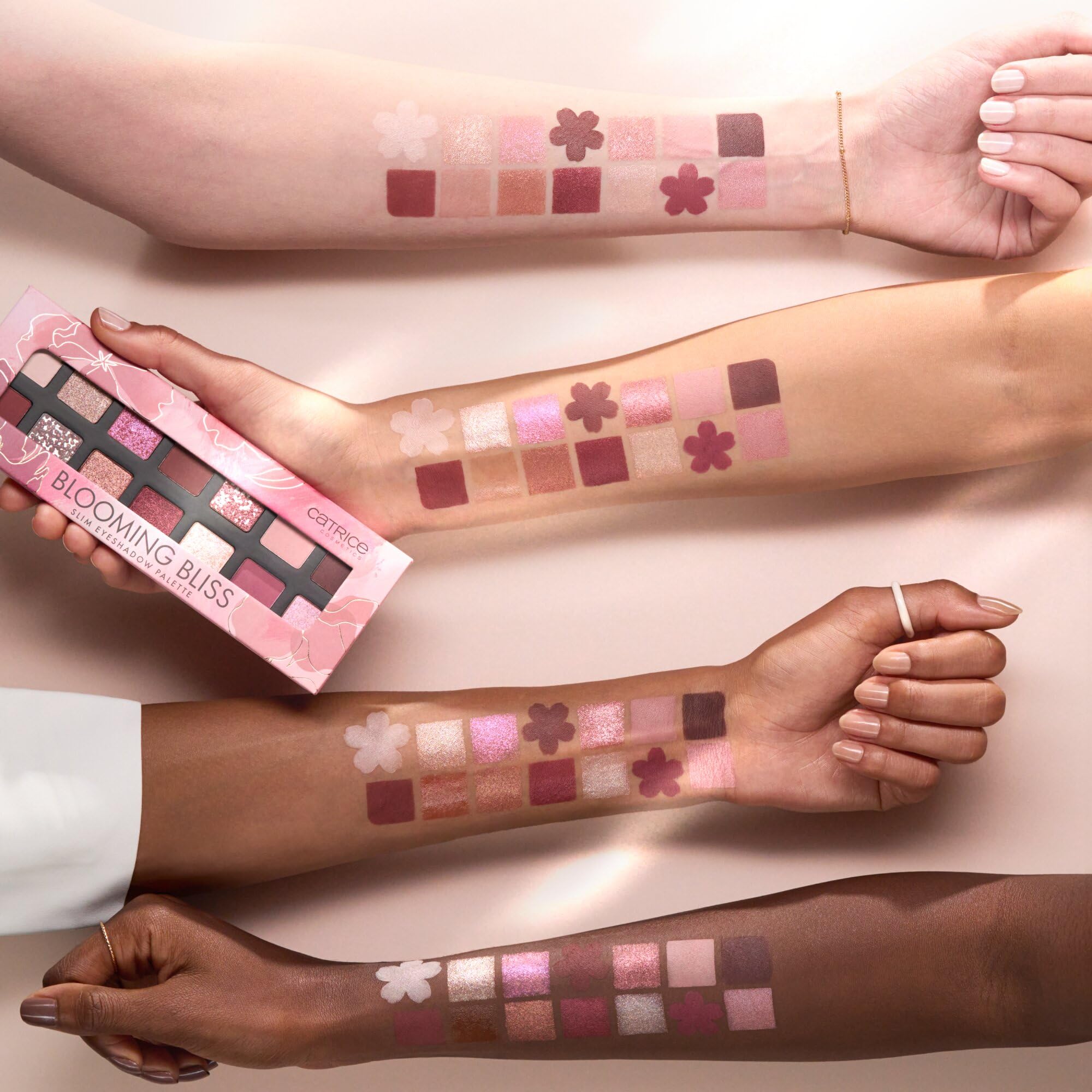 Catrice Paleta cieni do powiek Blooming Bliss Slim, długotrwały, wyraźny wynik, błyszczący, intensywny (10.6g)