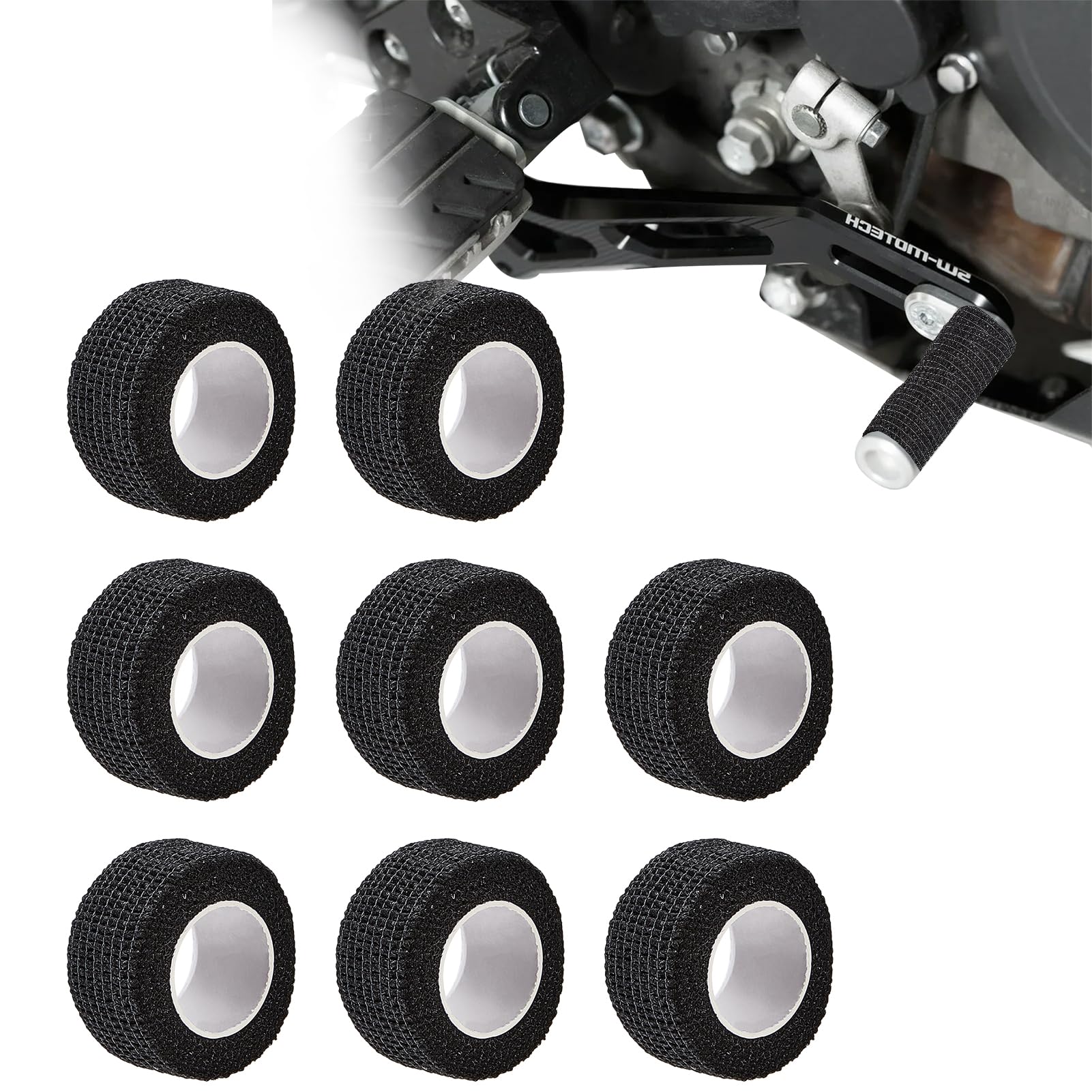 NICENEEDED 8 Rotoli Protezione per Scarpe Cambio Moto, Copertura del Cambio della Motocicletta Autoadesiva in Tessuto Non Tessuto