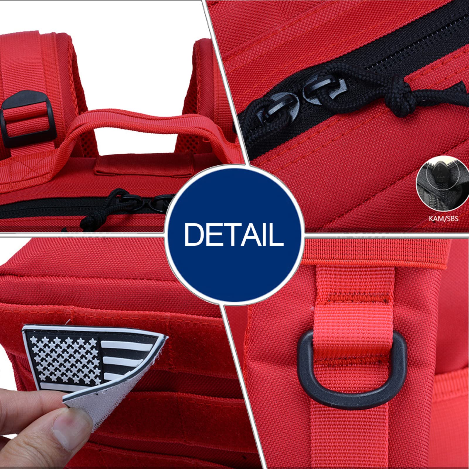 Mochilas de senderismo para acampar 45L, mochila táctica Mochila táctica grande de 3 días Mochila resistente Molle Army Assault Pack para caza Senderismo Camping Otras actividades al aire libre,Black
