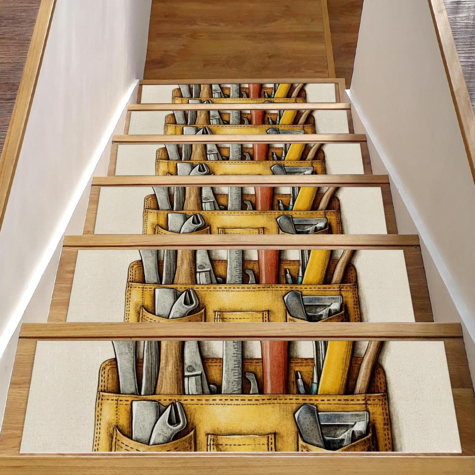 Tapis d'escalier haut de gamme pour marches en bois intérieur pack de 15 pièces