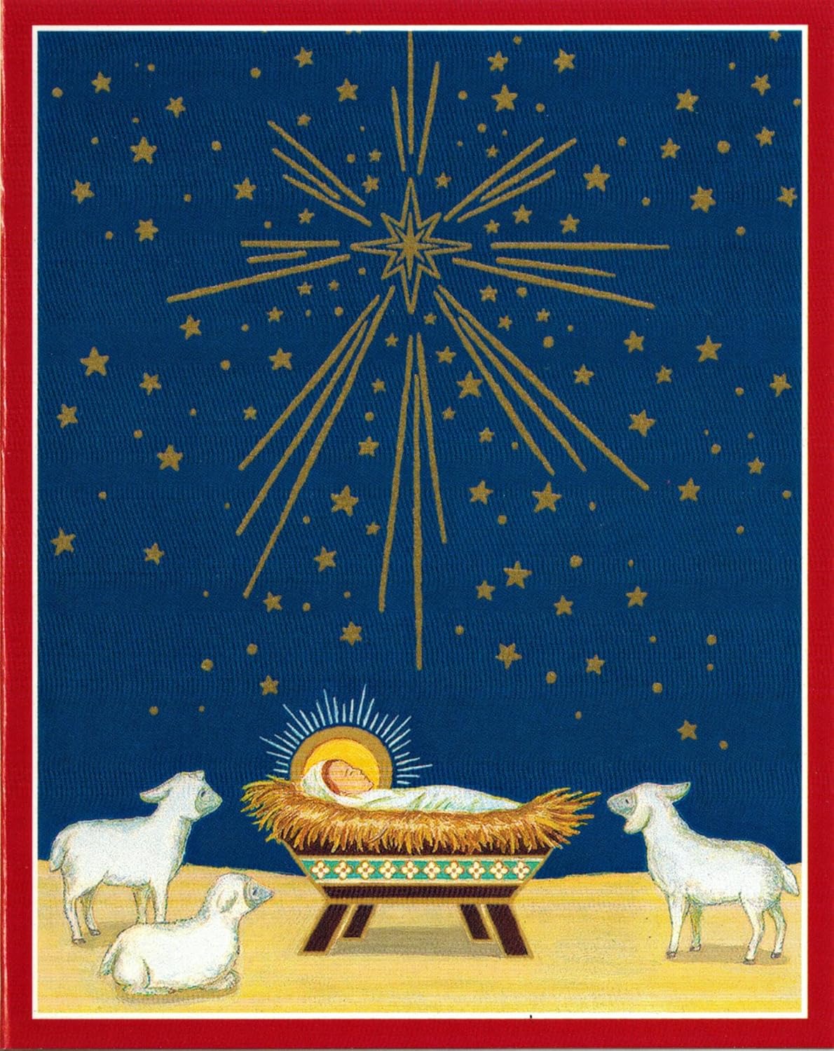 Caspari Manger Under The Star Boxed Christmas Cards 16 Cards and Envelopes
