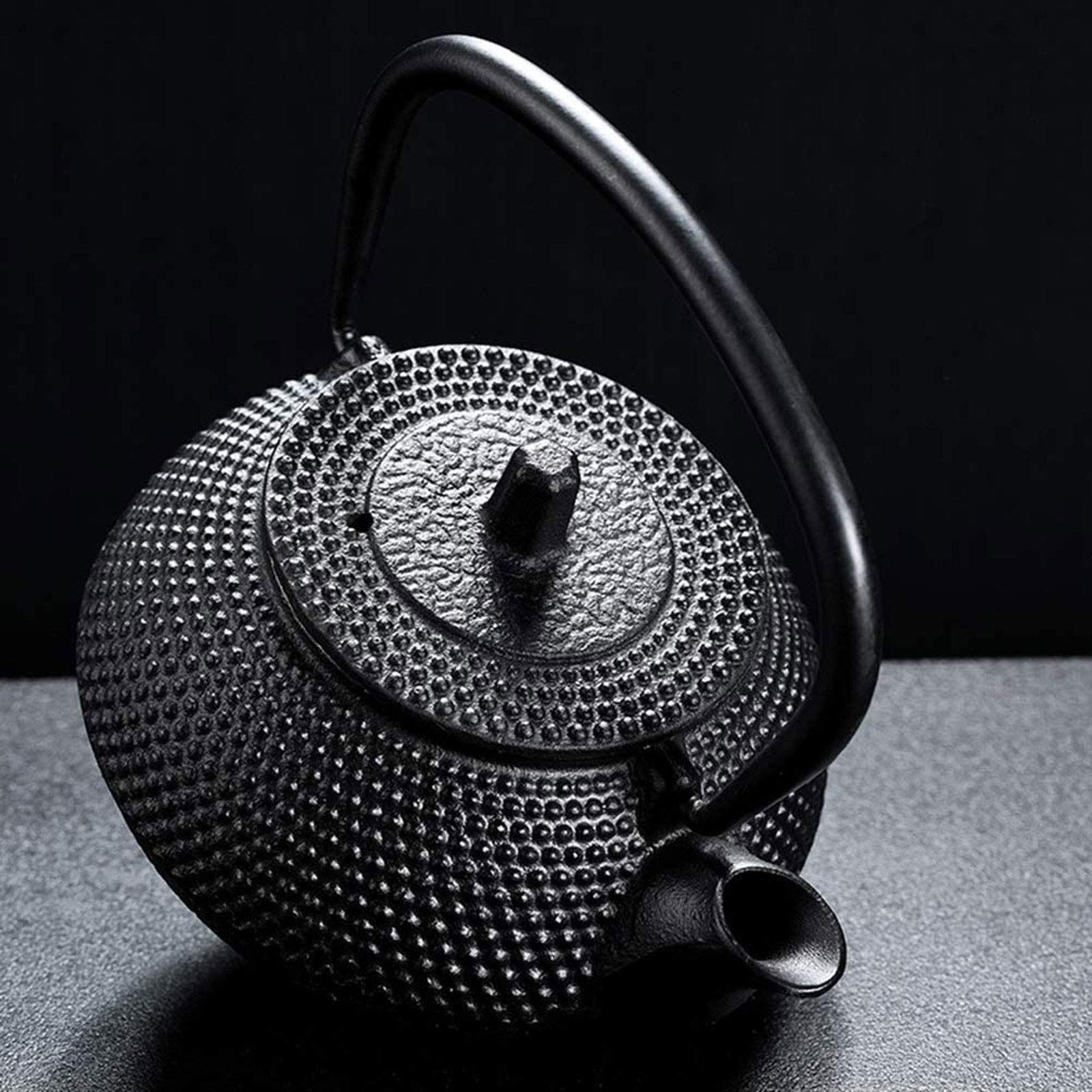 0,3 L Kleiner Japanischer Gusseisen-Teekanne Mit Edelstahlinfuser Für Eine Person, Hobnail-Tetetubin-Kessel Für Tee, Schwarz