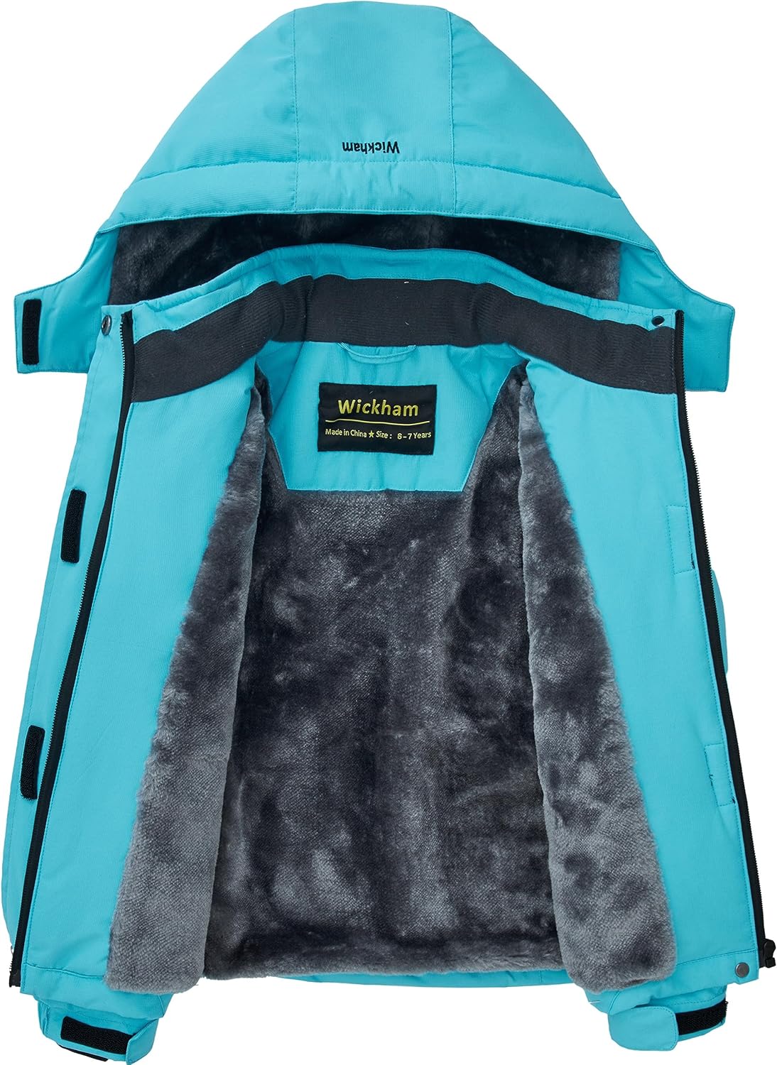 WICKHAM Girl's Waterproof Ski Jacket Winter Warm Fleece Lined Snow Windproof Jackets Removable Hood Ski Coat for Kids - Image 4