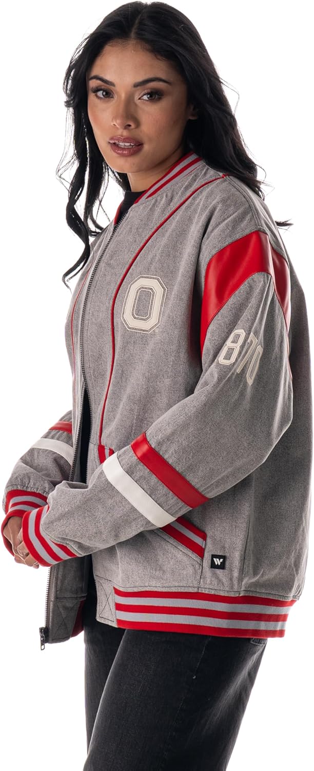 The Wild Collective Unisex Ohio State Oversized Retro Denim Jacket
