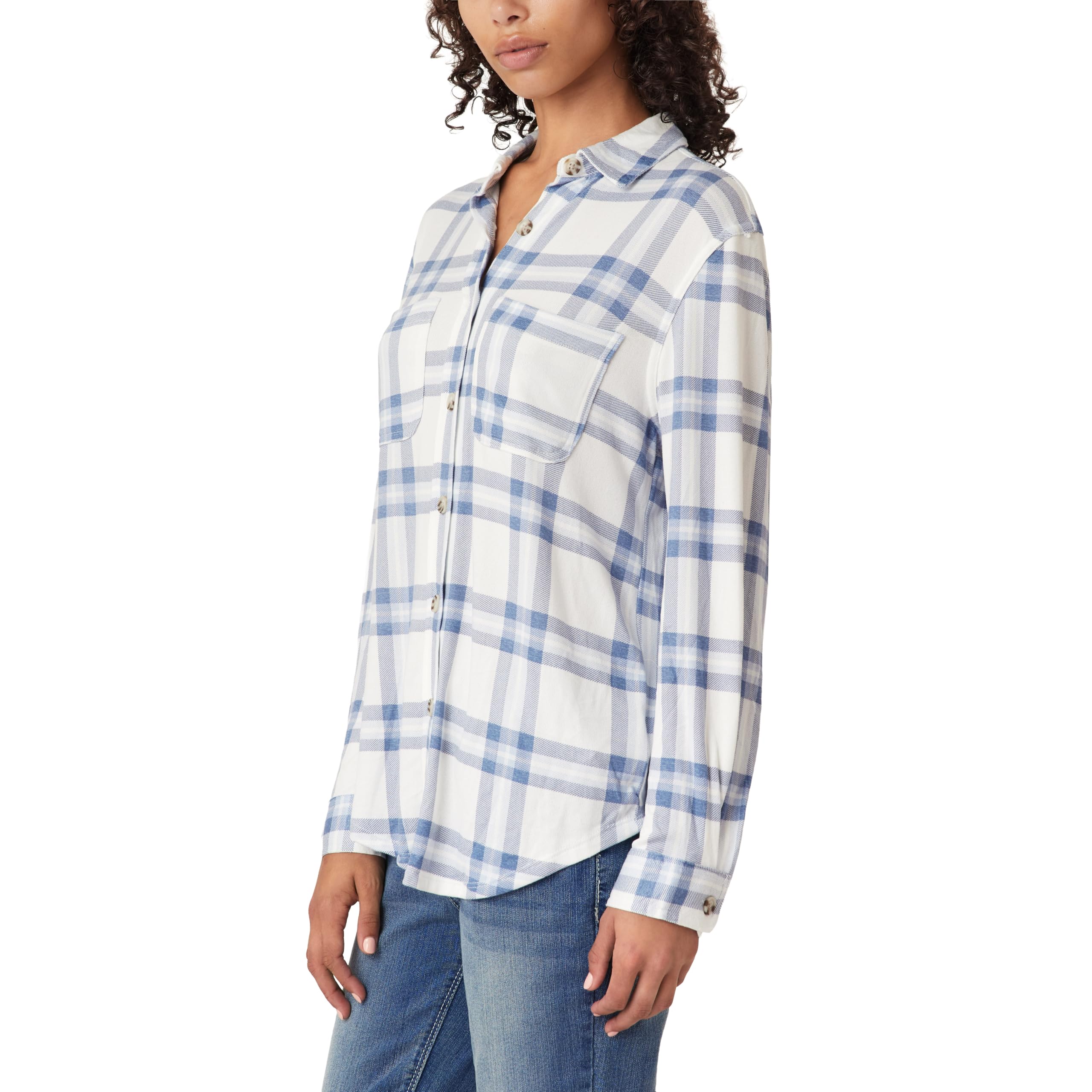 Angels Forever Young Damen Marina Button Up Brushed Luxe Shirt Marina Luxe-Hemd mit Knopfleiste, gebürstet