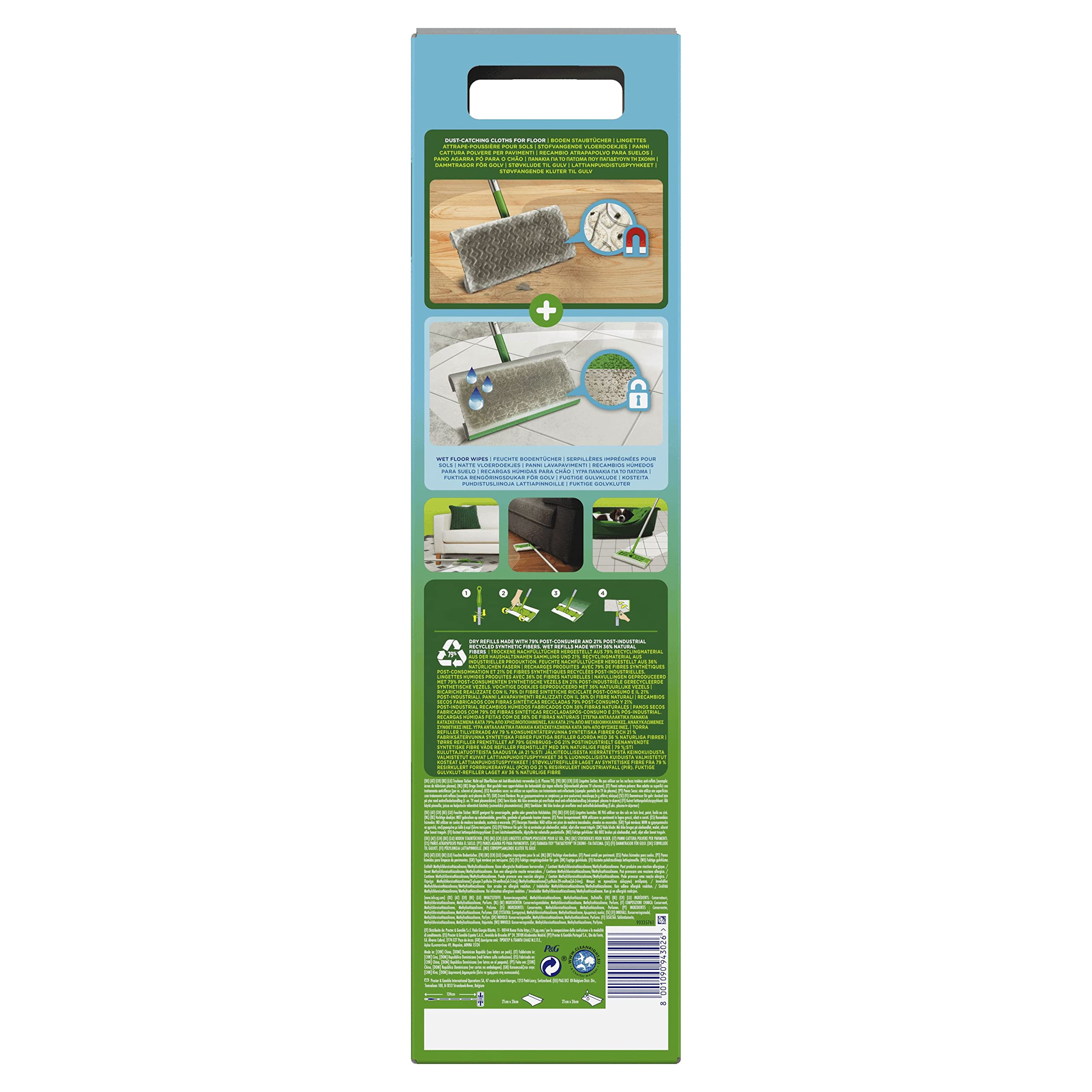 Swiffer Bodenreiniger Starter Kit mit 9+3 Nachfüllungen