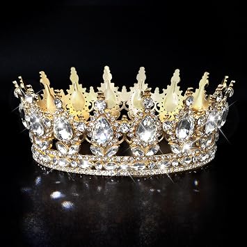 CIEHER Crystal Gold Queen Crowns for Women Girls Royal Crowns for Halloween Costume Birthday Party Prom, Crown Cake TopperGold