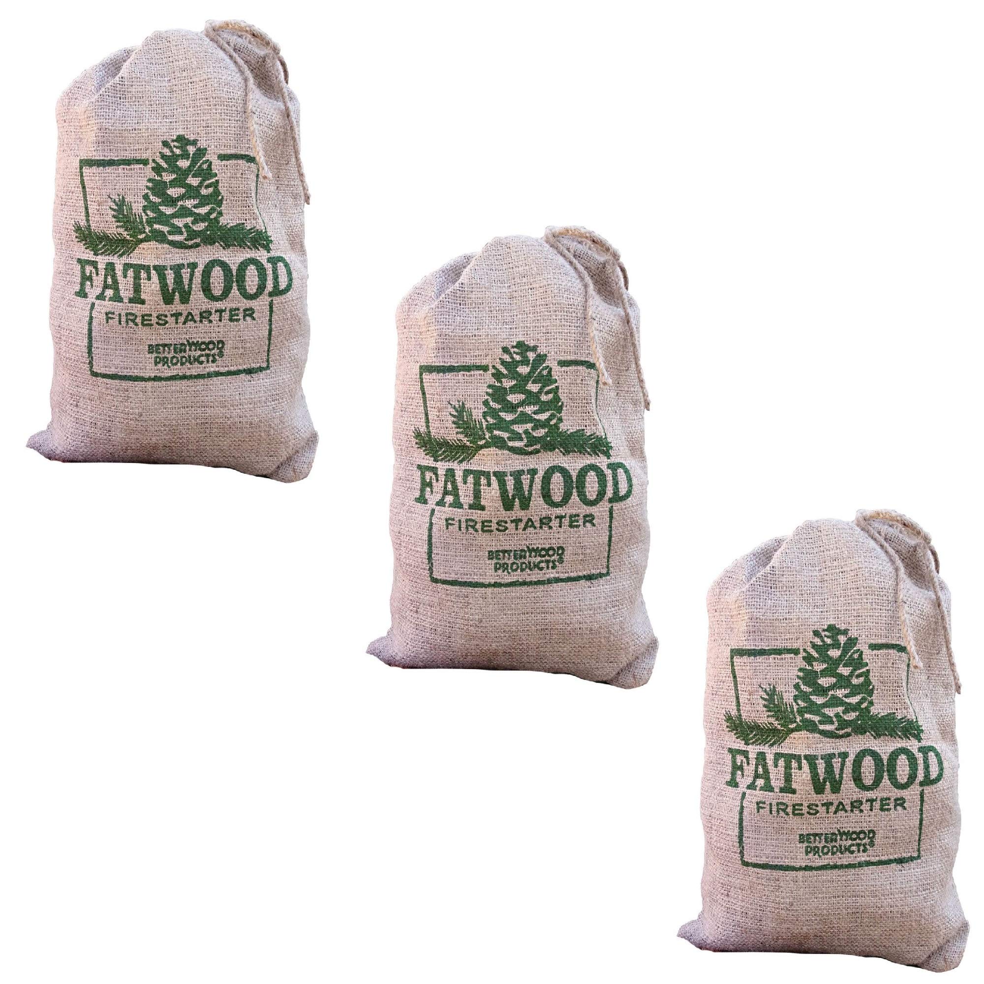 Better Wood Products Fatwood Firestarter Burlap Bag, 10-Pounds