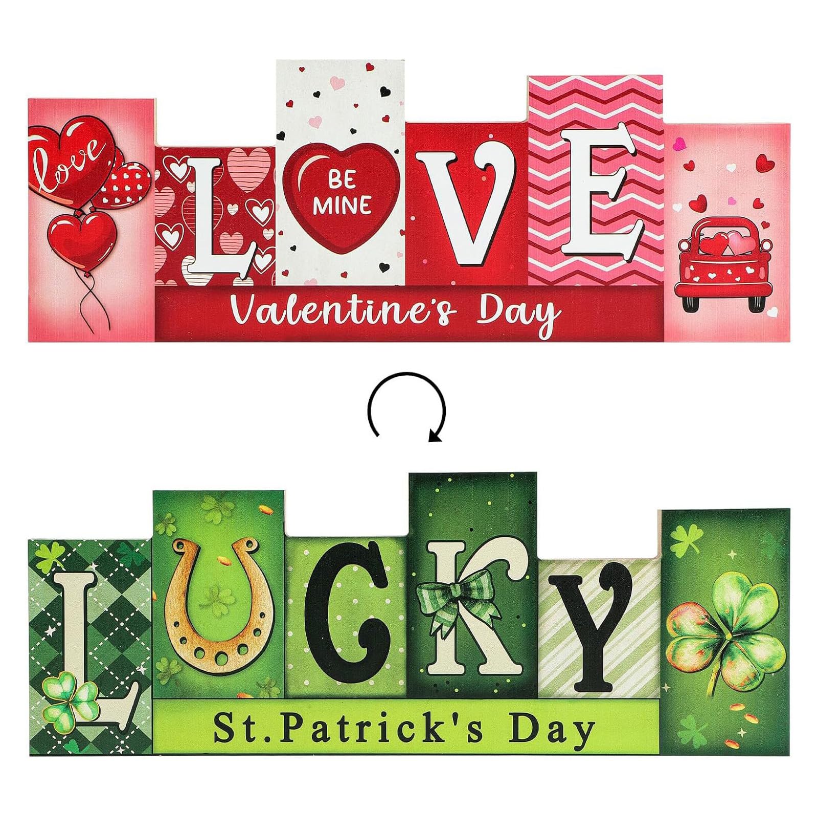 carotoe User Friendly Sturdy Double Sided Reversible PVC Desktop Decors Sign for Sustainable Homes Holiday Decoration Table Decors