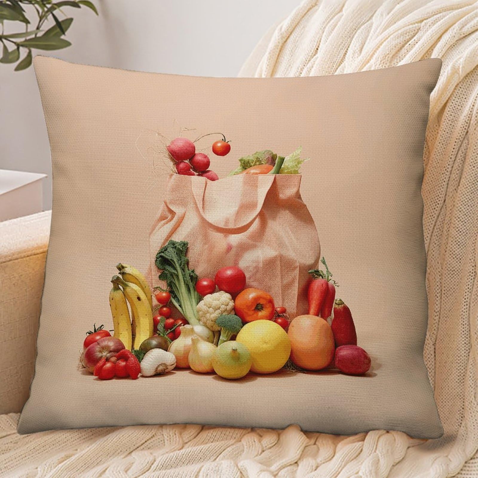Fekiloot Style Fruits And Vegetables Pillowcase Pillow Sham Pillow Case