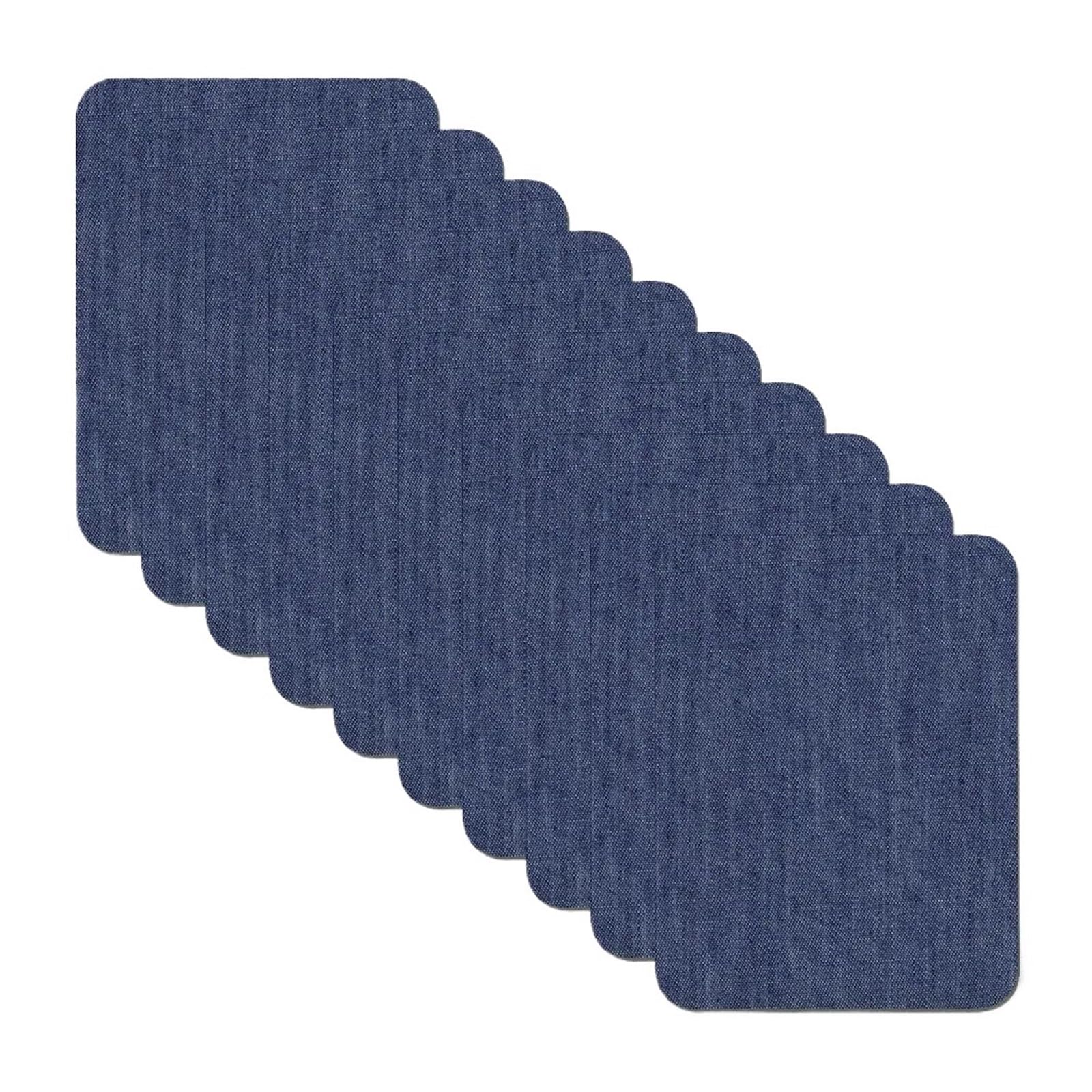 Parche Lino Parche de tela for planchar 4,9 x 3,7 pulgadas, sin costuras, adhesivo for vaqueros, chaquetas, ropa, pantalones, parche mezclilla, bricolaje for reparar(Royal Blue 10pcs)