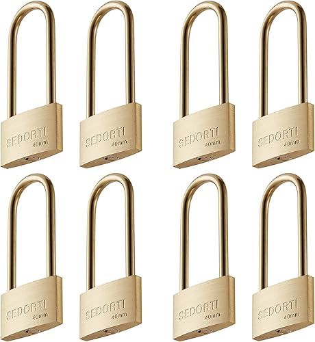 Miniatura 9 de Candado a prueba de clima, candado de latón macizo con grillete largo de latón, 1-12 pulgadas de ancho, candado marino