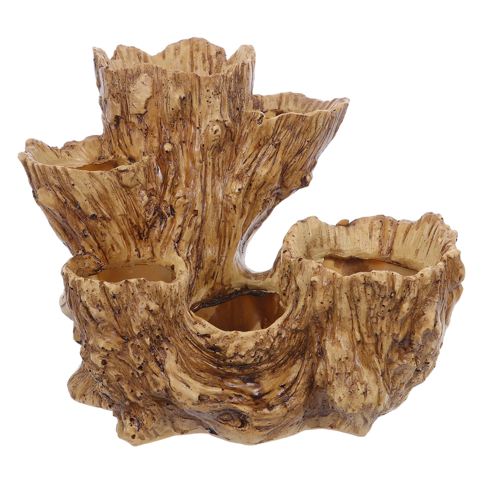 Pot de fleurs vintage pour balcon : jardinière souche d'arbre déco maison