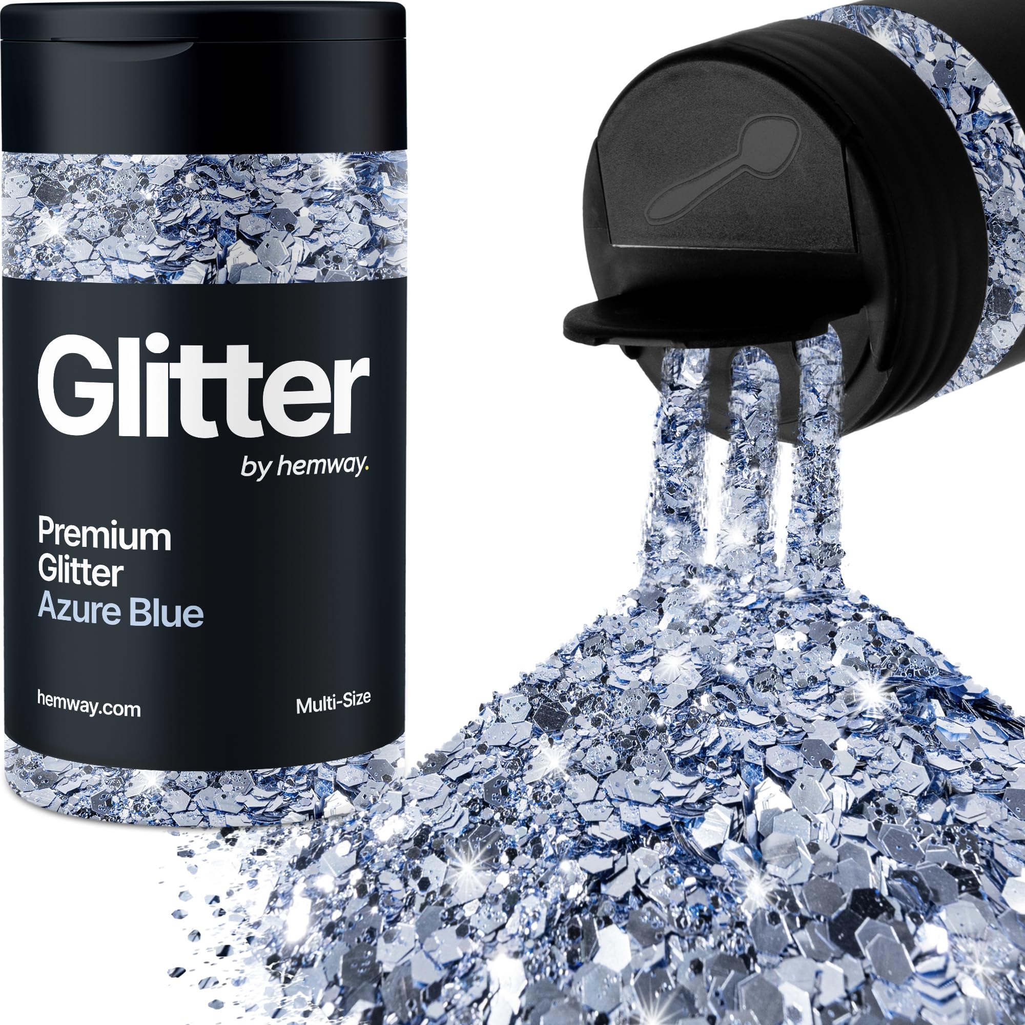 Hemway Azure Blue Glitter Shaker
