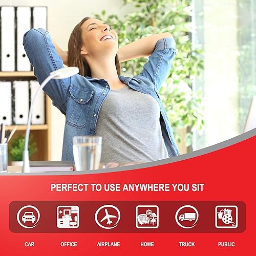 Miniatura 6 de QiPillow - Cojín ergonómico y ortopédico para aliviar el dolor, respaldo lumbar y postura, para silla, sofá, cama (camello)