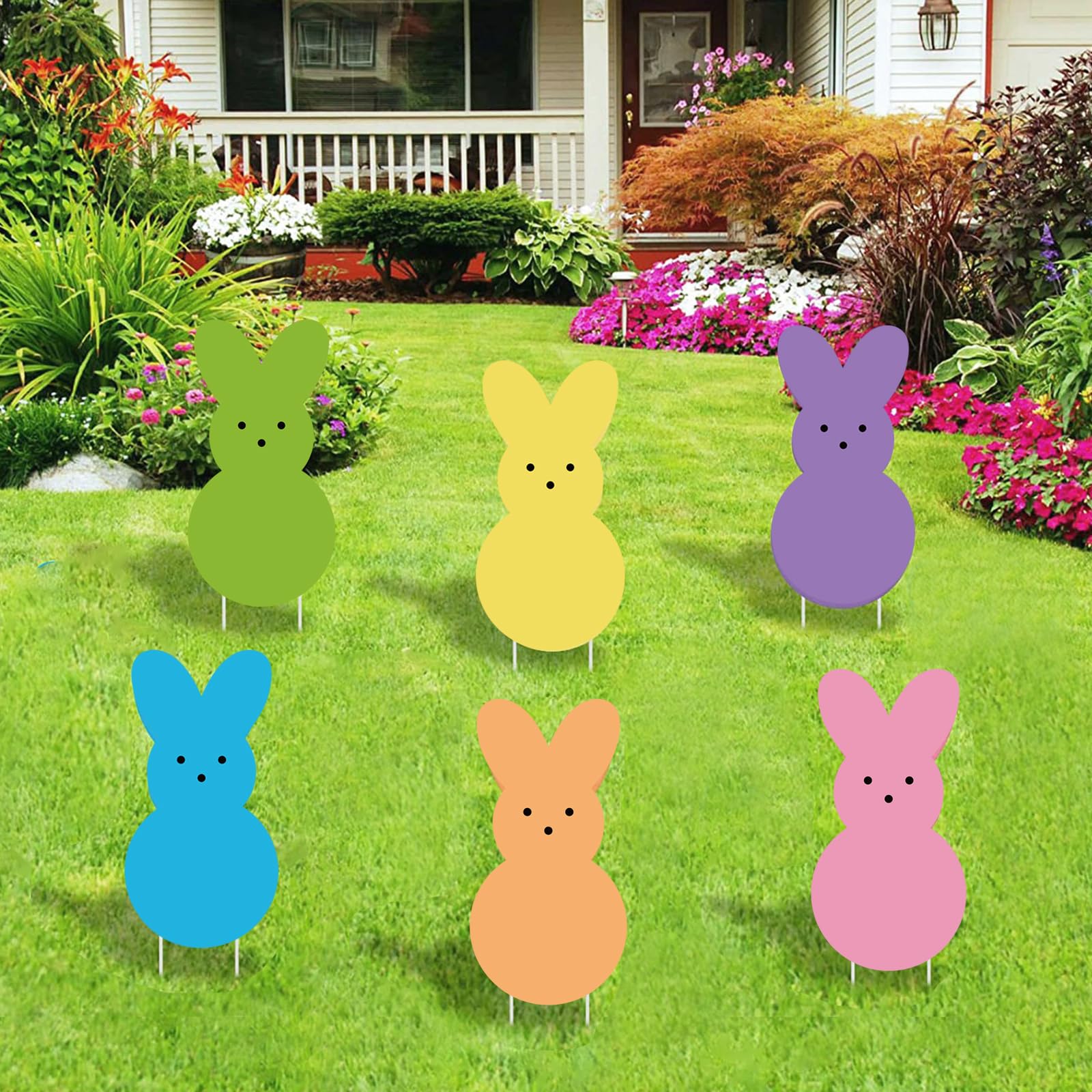 Amazon.com : Easter Yard Signs Peeps Bunny with Stakes 6Pcs Happy
