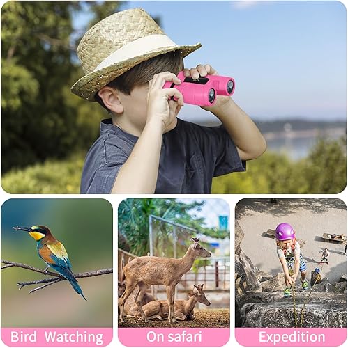 Miniatura 4 de Prismáticos para niños, prismáticos de alta resolución de 8 x 21 para niños de 3 a 12, 8 a 12 años, binoculares de juguete de regalo para