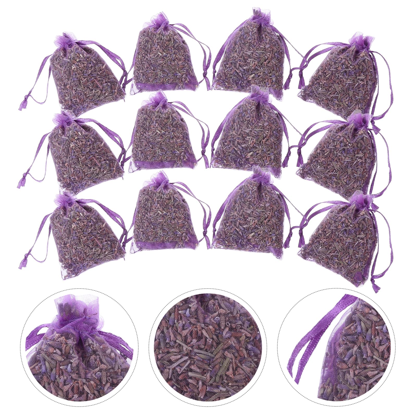 Cabilock 4 Sätze Lavendelsäckchen Duftend Beutel Für Lavendel Leer Schrankerfrischer Lavendelbeutel Duftsäckchen Set Beutel Mit Blumensäckchen Beutel Zum Aufhängen Gittergewebe 12 Stück * 4
