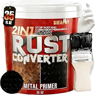 Heavy-Duty 2-in-1 Rust Converter & Automotive Metal Primer (Matte Black)