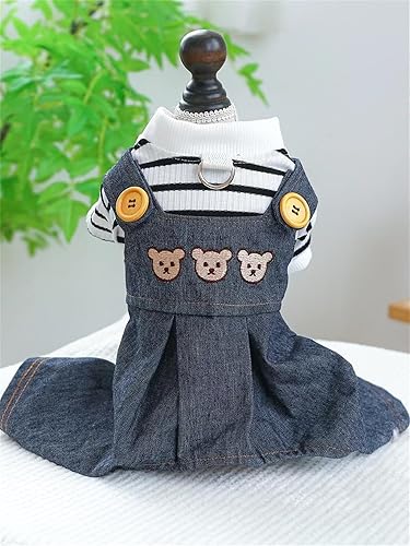 Miniatura 6 de Ropa de perro para perros pequeños, pantalones de mezclilla para pareja, ropa para mascotas, overol de verano para perro, vestido de perro, disfraz