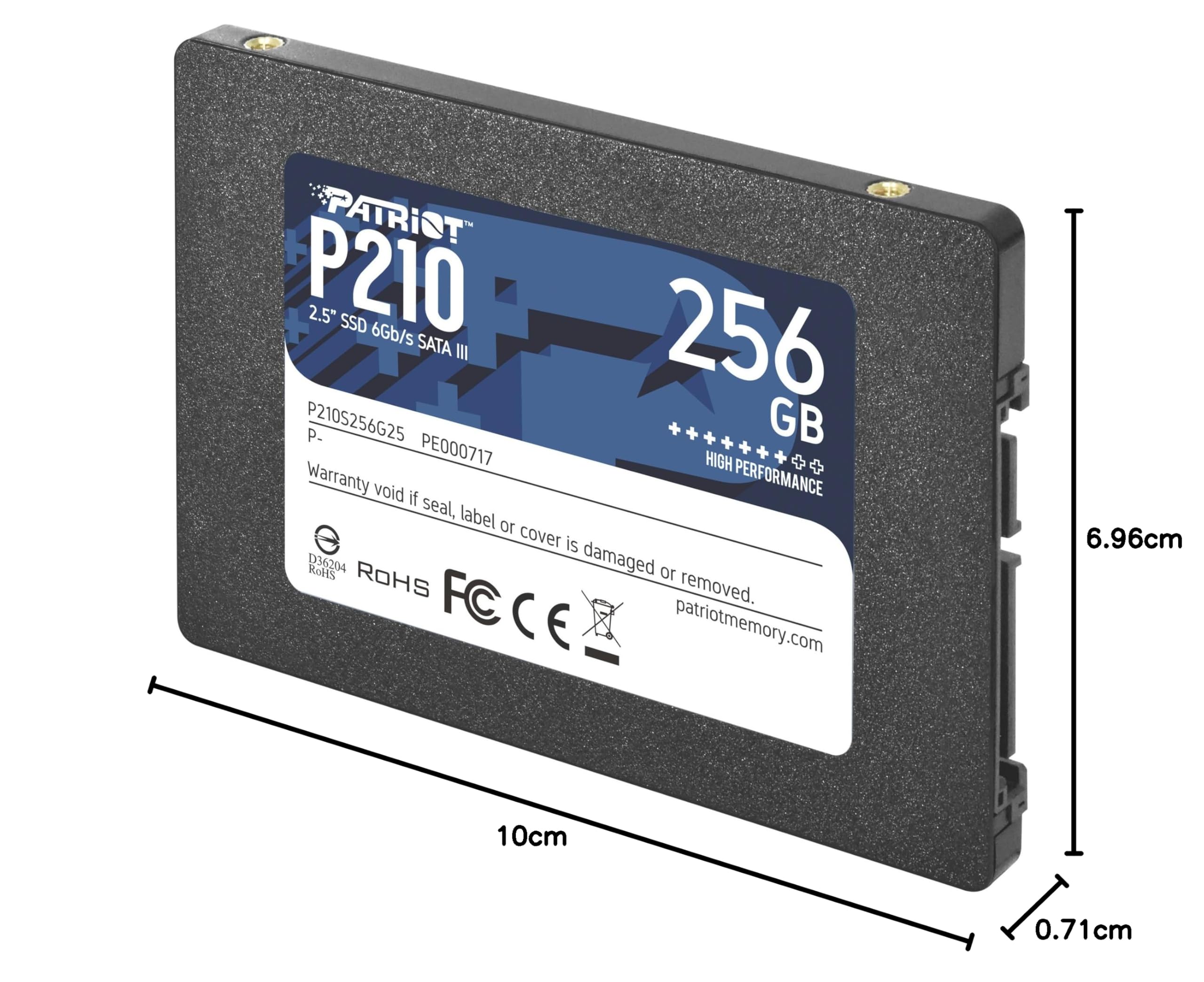 Patriot P210 256GB SATA 3 2.5 Inch SSD | Form factor: 2.5 Inch