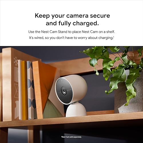 Miniatura 4 de Google Nest Cam Stand - Soporte de mesa con cable para nido (batería) solo - Nieve