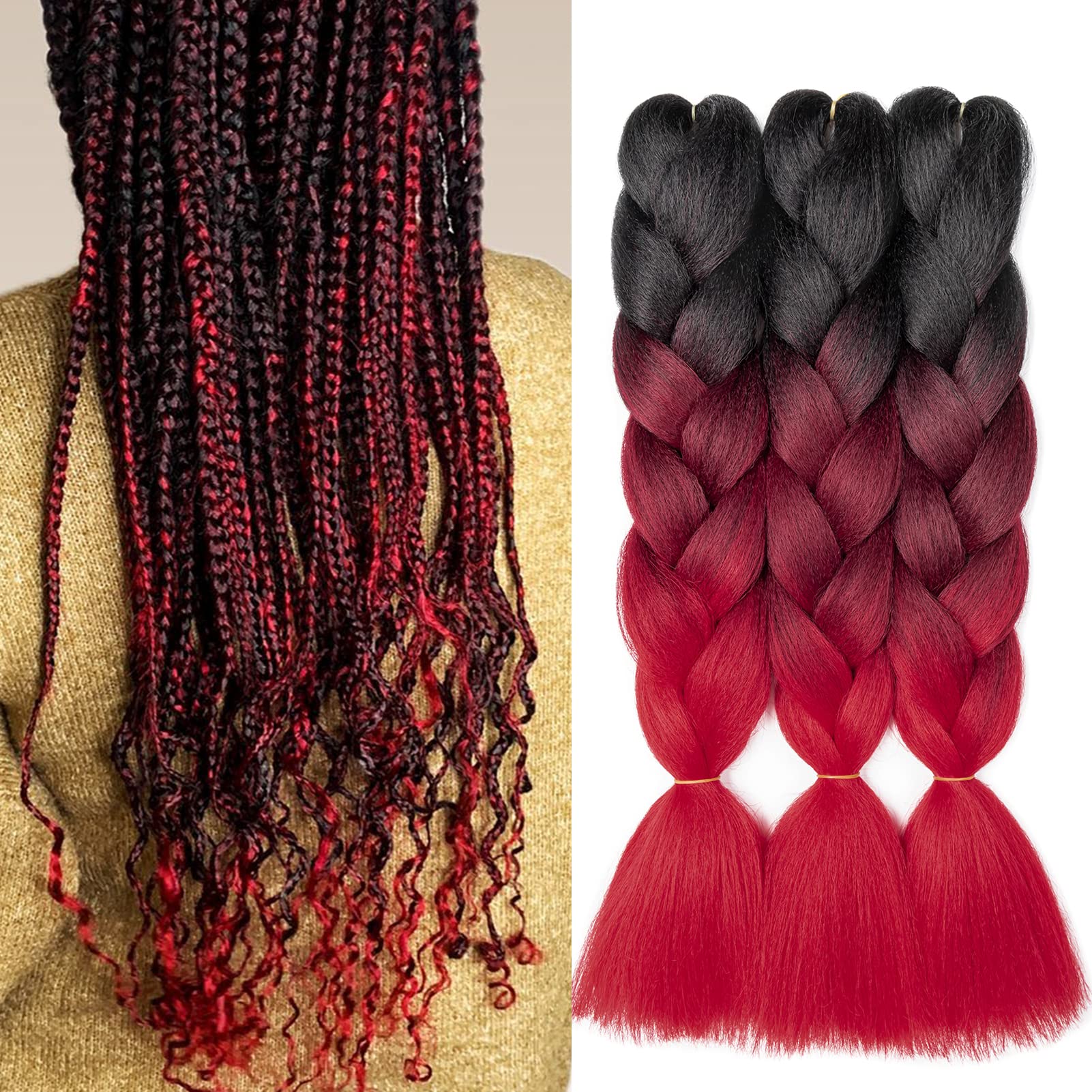 60cm Extensiones de Pelo Trenzas Africanas Castaño Oscuro Extensiones para Trenzas Africanas 1 pcs 100g Kanekalon Pelo para Trenzas Africanas Sintetico Extensiones de Trenzado Cabello Braiding — view 65