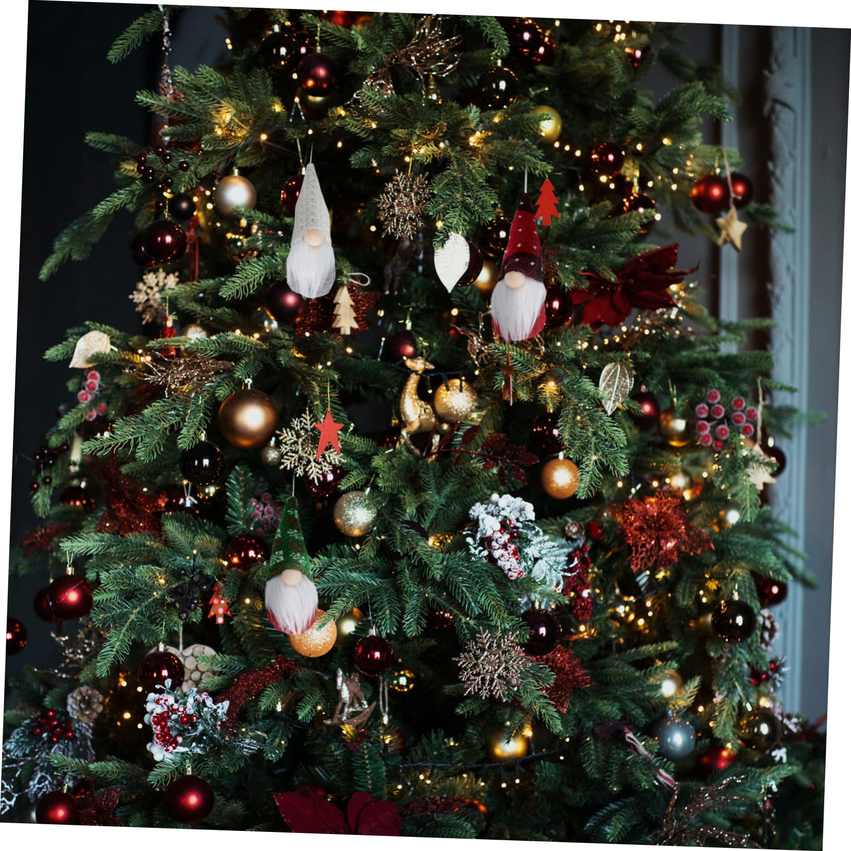 OUNONA 12piezas Adornos Colgantes De Navidad Muñecos Sin Rostro para Decorar El Árbol De Decoración Festiva para Hogar y Fiestas
