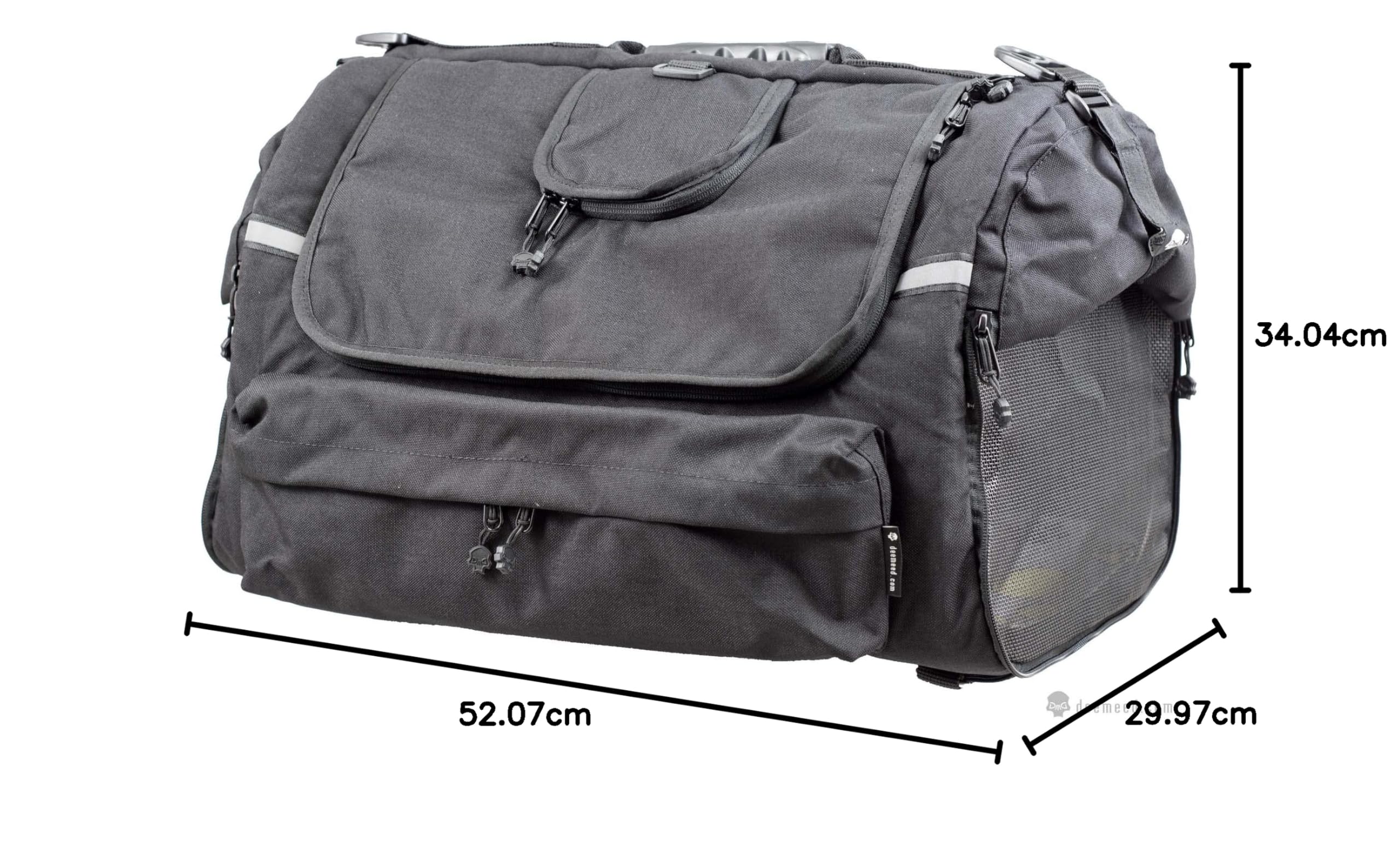 PETBAG, trasportino per cani da moto, impermeabile, portatile, sistema di ventilazione tripla per cani o gatti, per sissy bar, portapacchi o sedile. Realizzato in tessuto Cordura Italiano
