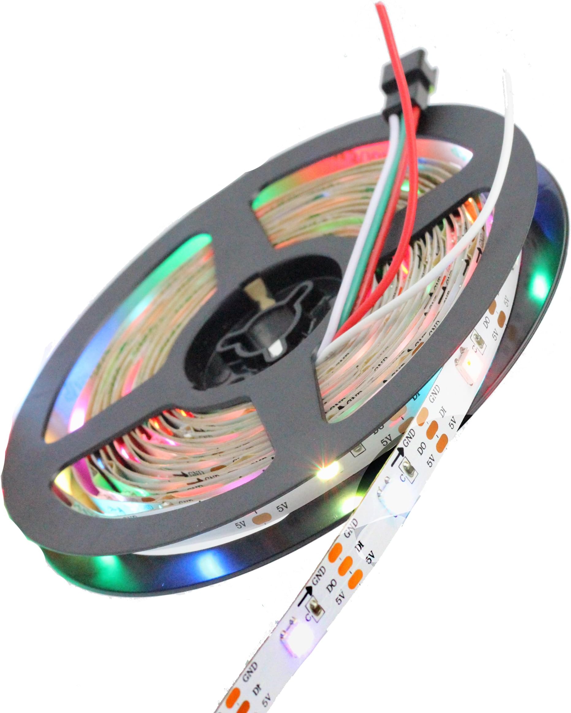 INVOLT 16.4ft 150 Pixels WS2812B Individually Addressable LED Strip Light 5050 RGB SMD Dream Color Non Waterproof IP20 White PCB DC 5V …