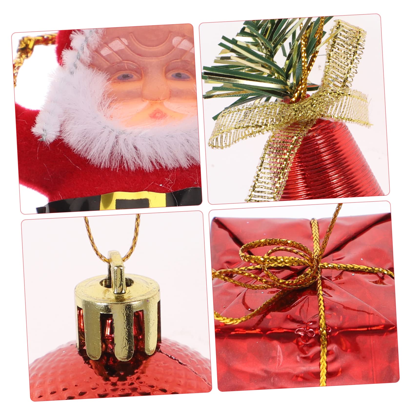 IMIKEYA 4 Kisten Weihnachtskugel-Set Mini-Weihnachtsmann Weihnachtsbedarf weihnachtsdeko christbaumanhänger Christbaumschmuck Baumschmuck Anhänger Kugel hängende Dekoration Plastik rot