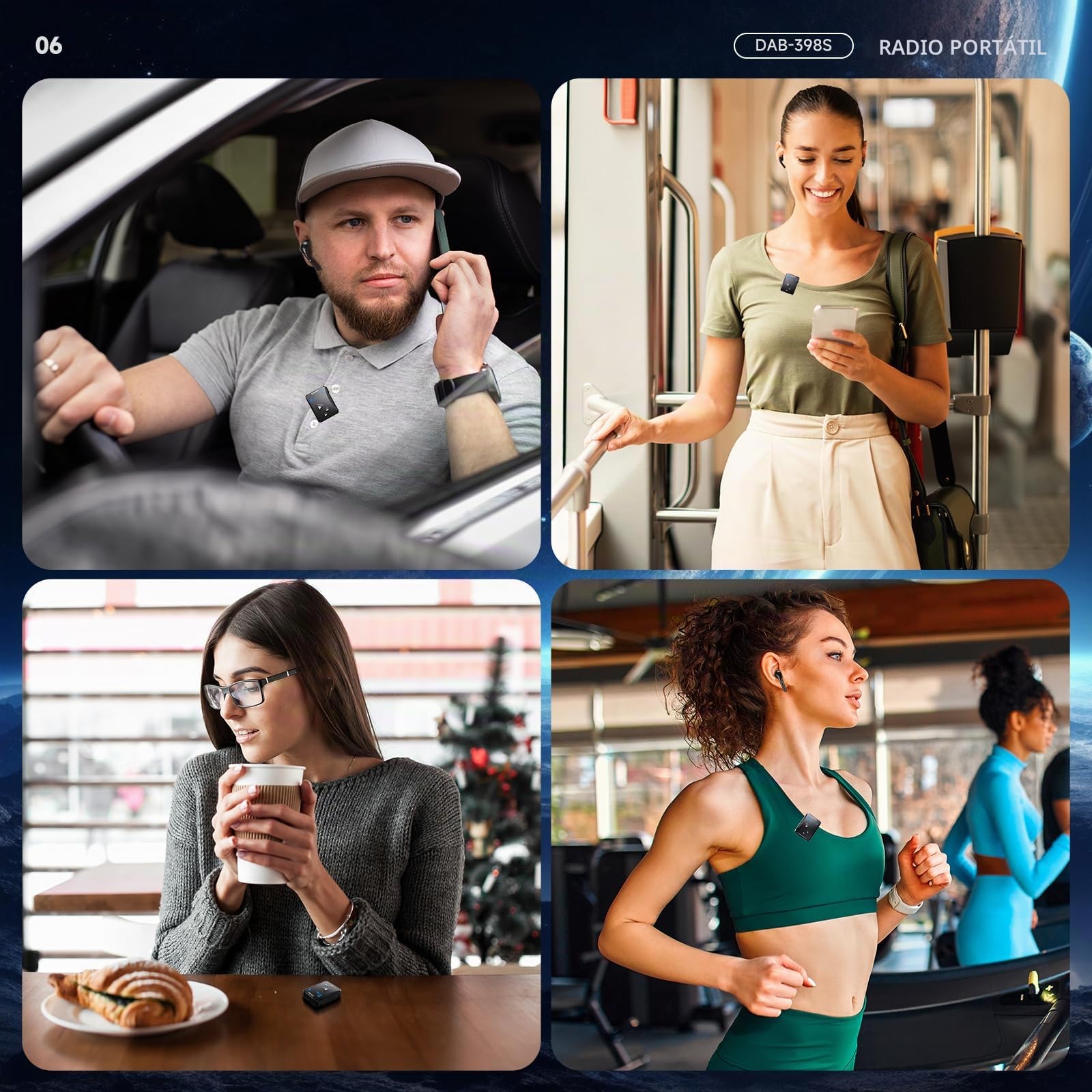 Tin-Nik DAB-398S Radio Personal portátil Dab/Dab+/FM,Mini Radio de Bolsillo Digital FM RDS con batería Recargable,Pantalla OLED para Hacer Deporte,Correr,Caminar,Marcha rápida o Montar en Bicicleta