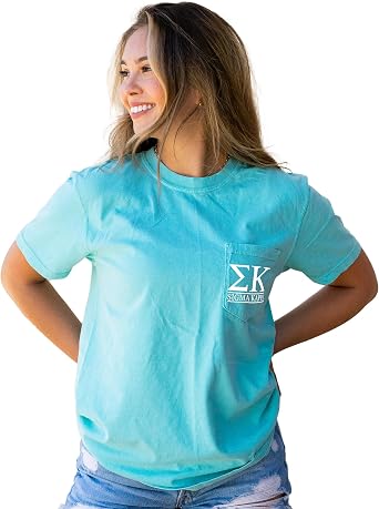 Sigma Kappa Block Letters Pocket T-Shirt