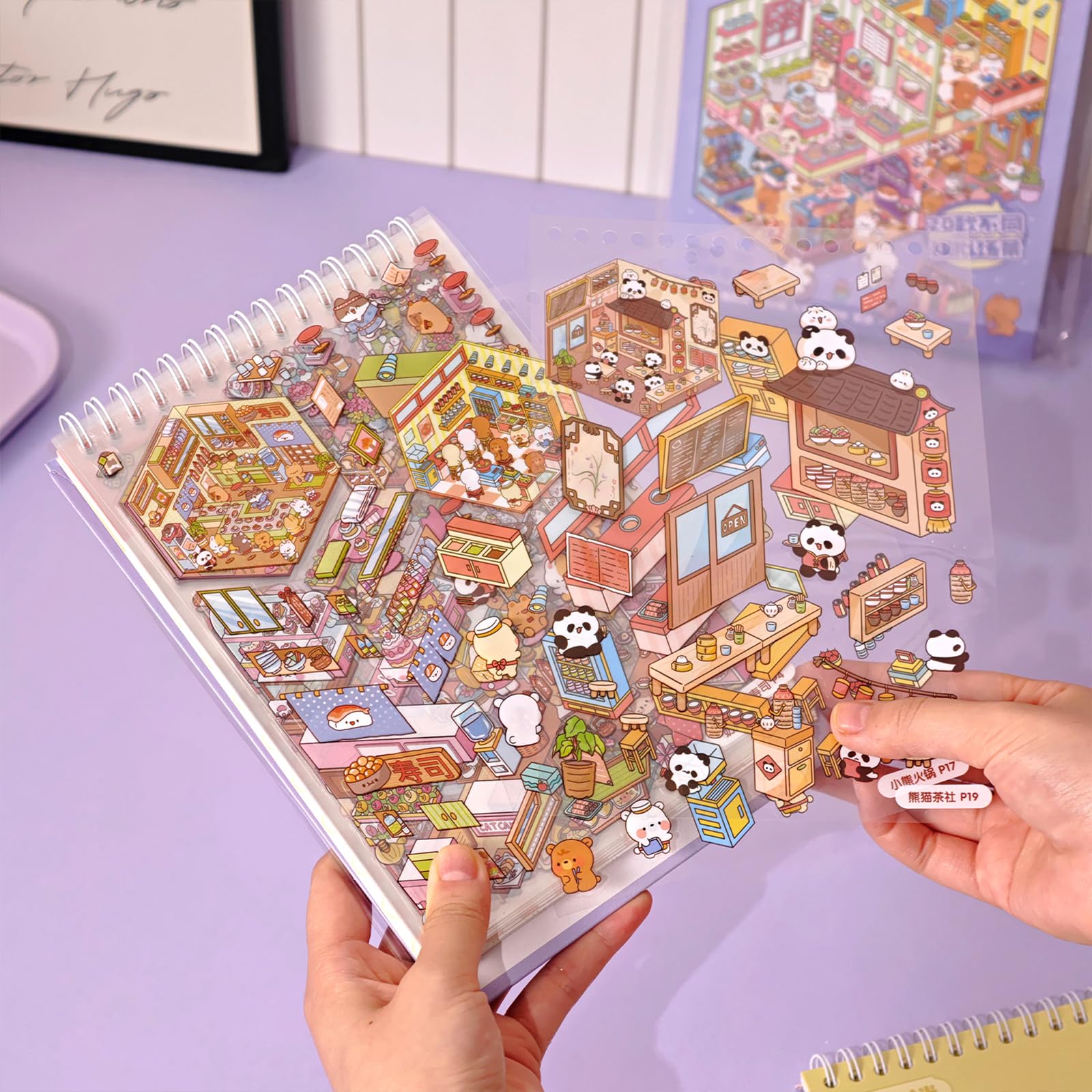 40 Sets Pegatinas 3D para Casa Divertidas, House Stickers, Sticker Therapy, DIY Stress Relief Sticker Scenes with 40 PET Pegatinas, 40 Miniature Scene, 2 Pinzas, for Adulto Niño Adolescente — view 8