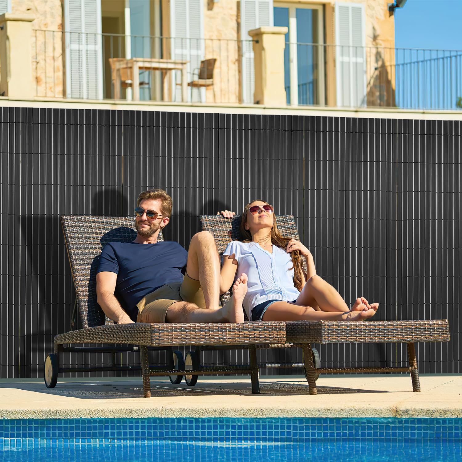 Rete Ombreggiante HDPE 1.8x10m Verde Scuro - Parasole, Frangivista Per Balcone, Giardino E Campi Sportivi - Foto 5