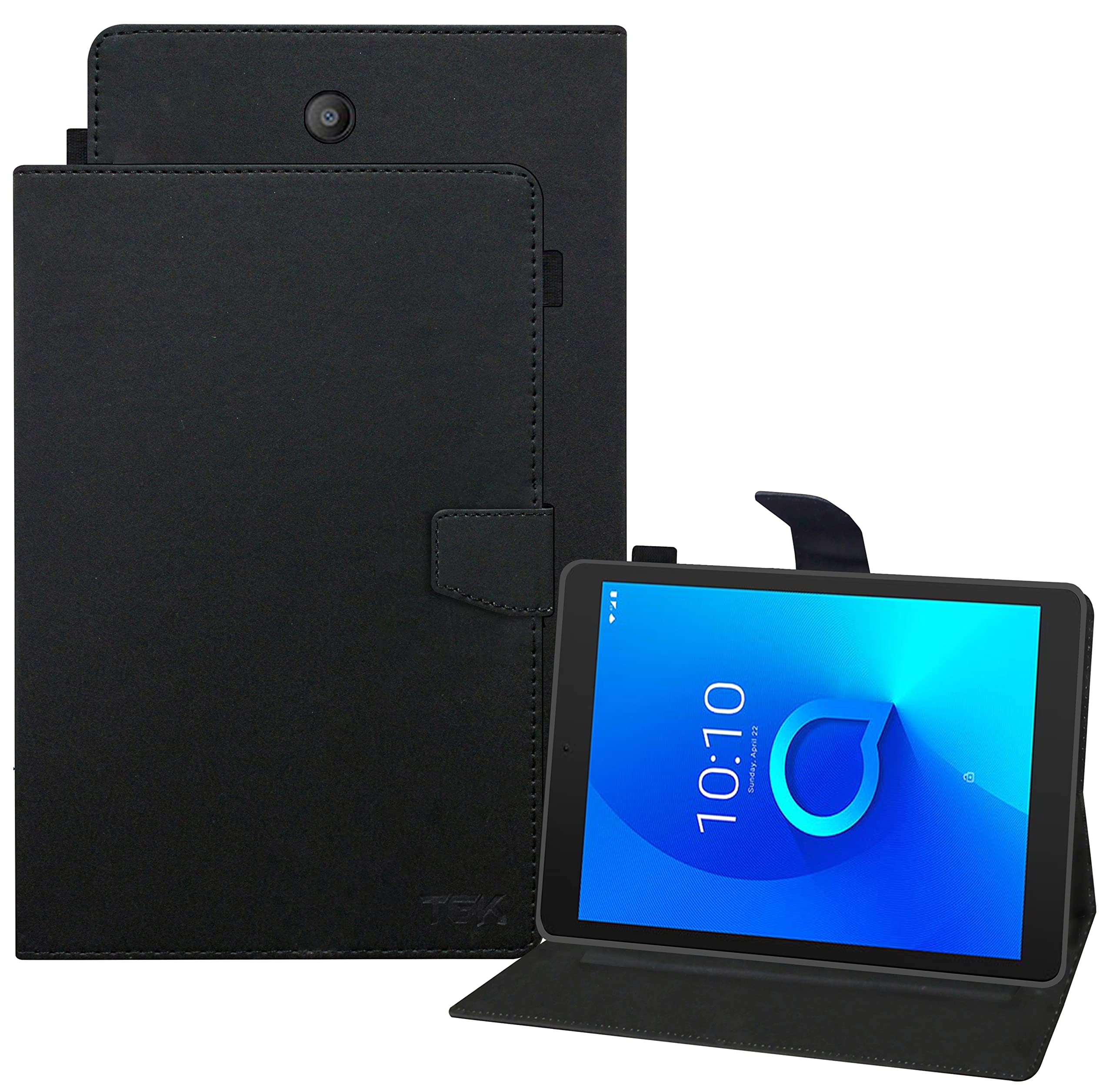 TGK Leather Flip Stand Case Cover for Alcatel 3T 8 inch Tablet with Stylus Holder, Black (B09SCP7JH1) Amazon Price History, Amazon Price Tracker