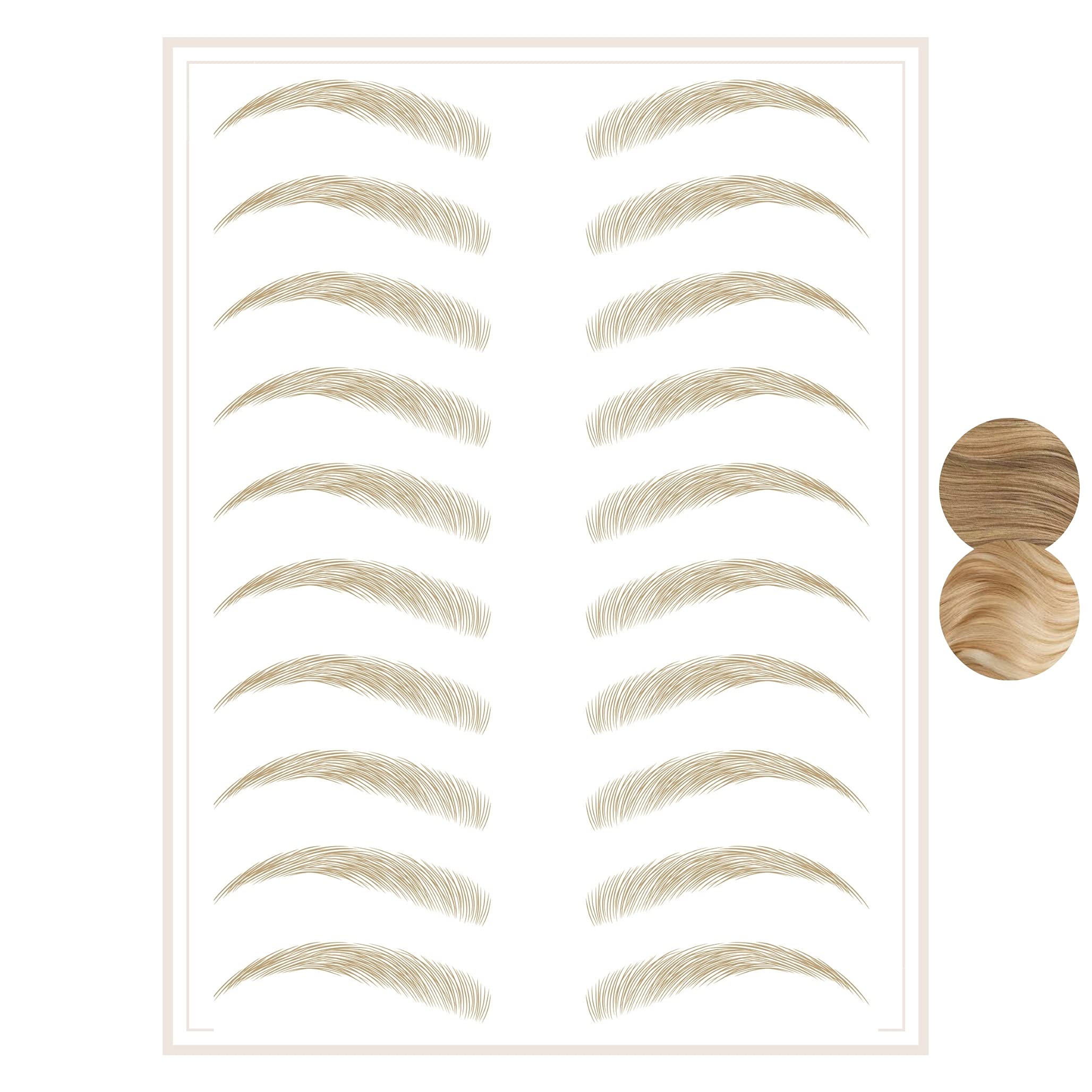 Studio & Co Temporary Eyebrow Tattoos Waterproof Eyebrow Stickers, False Tattoos Hair Like Peel Off Instant Transfer Brow curved blonde