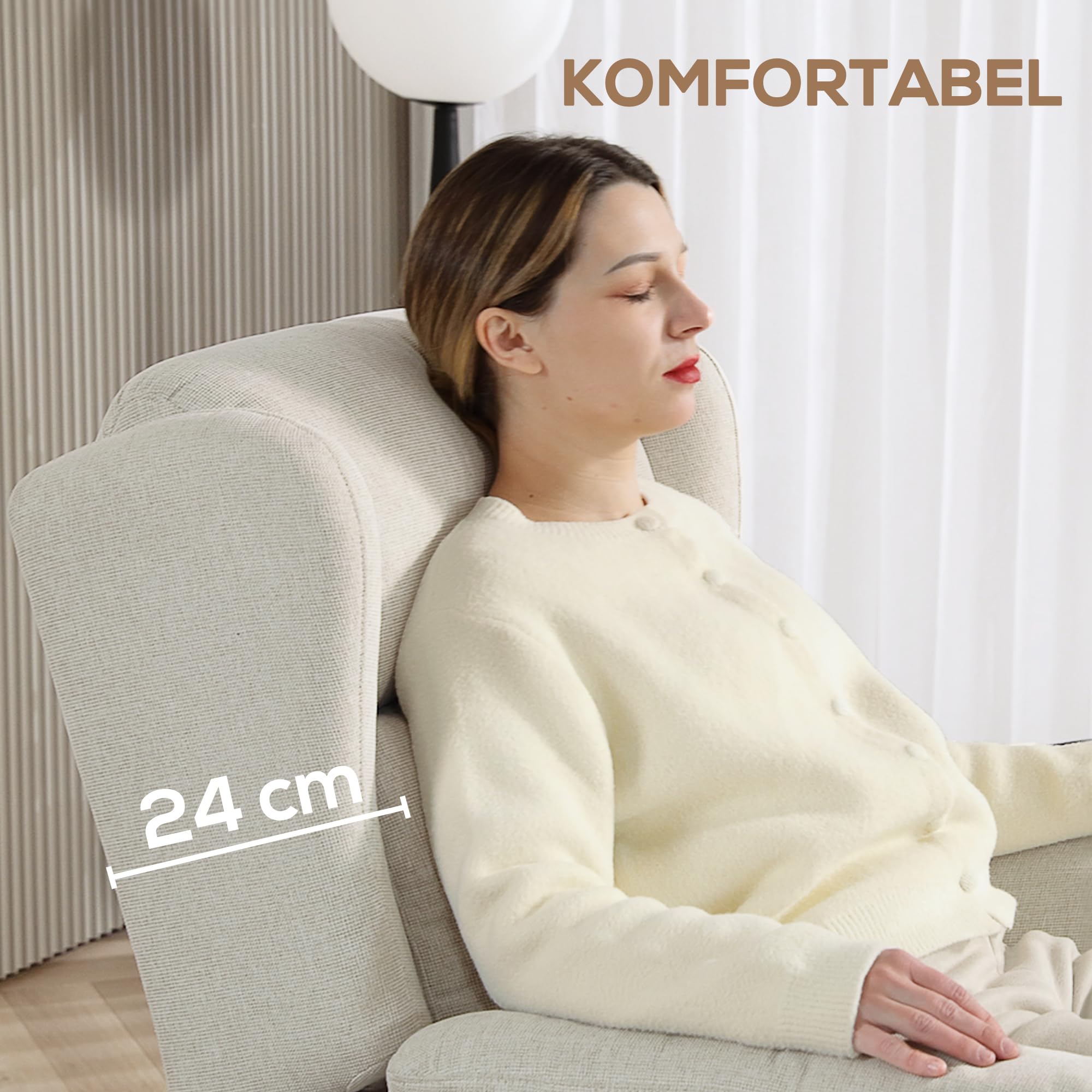 HOMCOM Relaxsessel mit Liegefunktion Verstellbarer Rückenlehne Beige