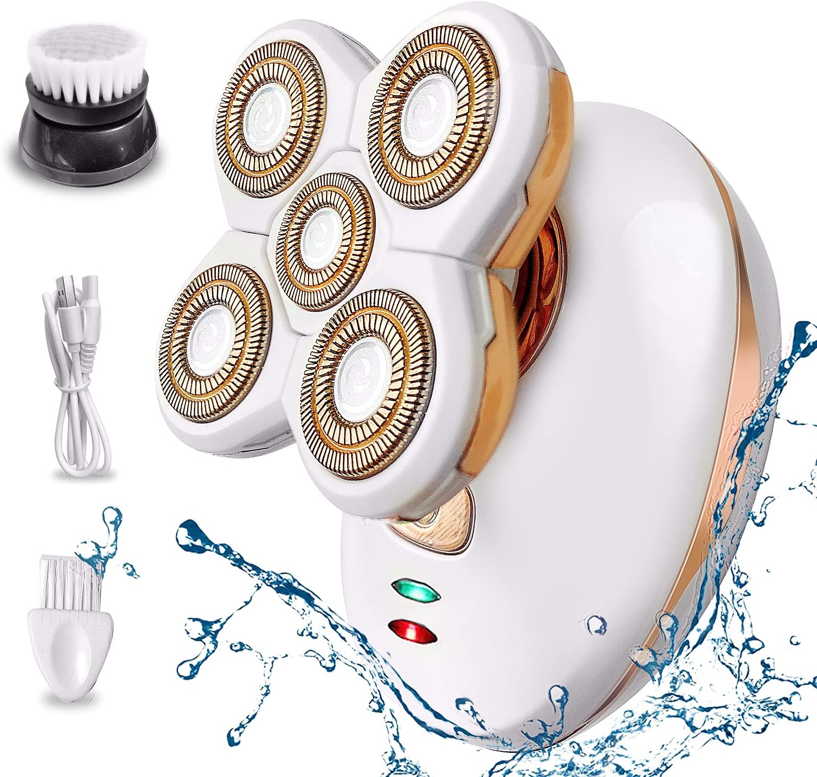 Upgrade Electric Lady Shaver, Women Razor Painless Bikini Razor, Waterproof Female Shaver with Cleansing Brush, Rechargeable and Cordless Trimmer Hair Removal for Legs Face Body Lips