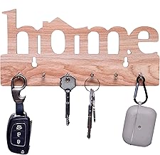 BeeDuck® 6 Keys Hooks Home Premium Wooden Keys Stand for Entryway, Kitchen, Office, Mudroom Wall, Mount Decorative Keys Organizer Key Holder (Home Keys Stand)