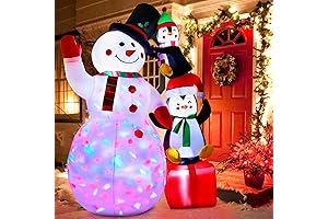 AerWo 6ft Christmas Inflatable Snowman Penguins