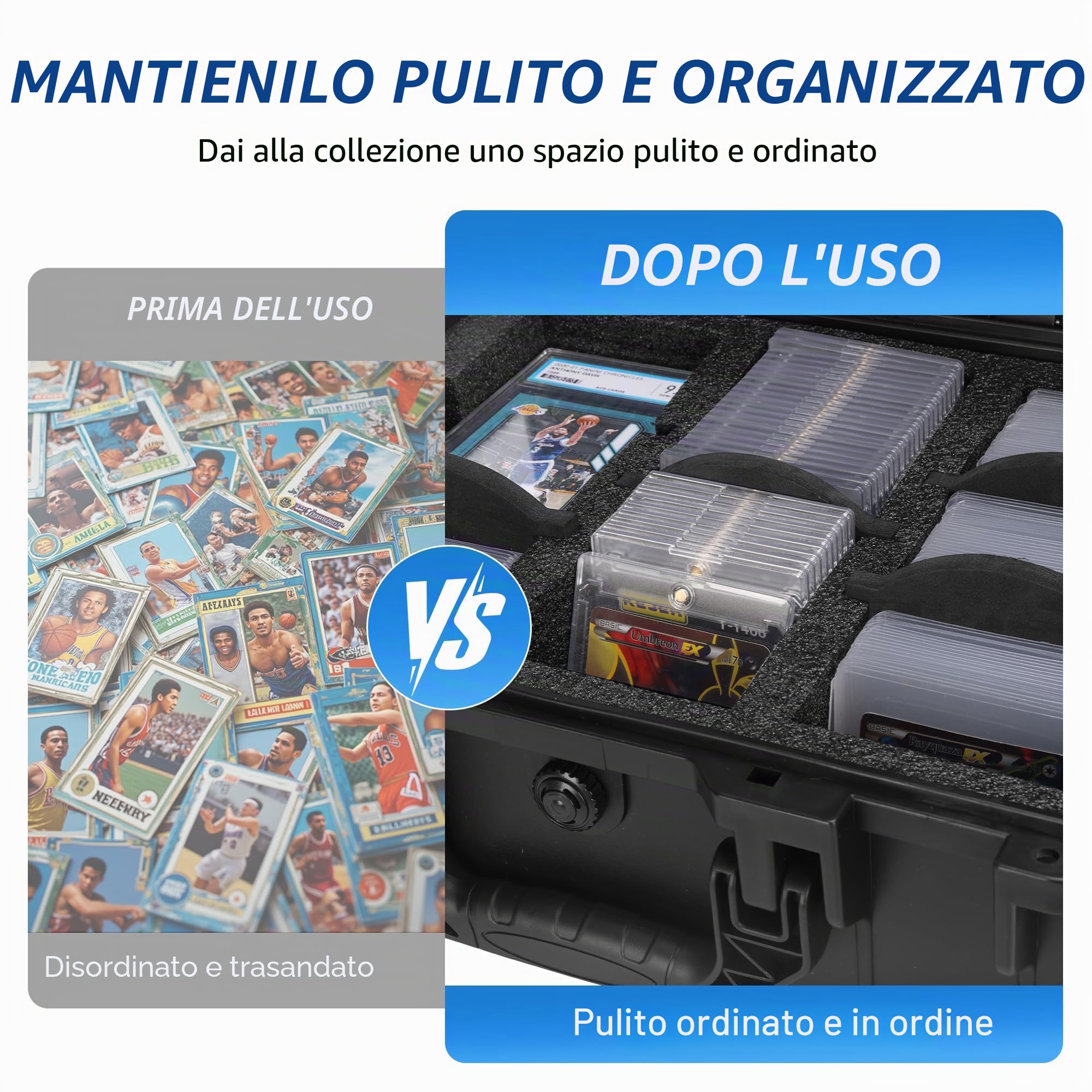 Top Loader Box Scatola Di Conservazione Per 3" X 4" 35PT Top Loaders Con Partizioni Rimovibili Compatibile Con Carte Gradinate E Non Protette